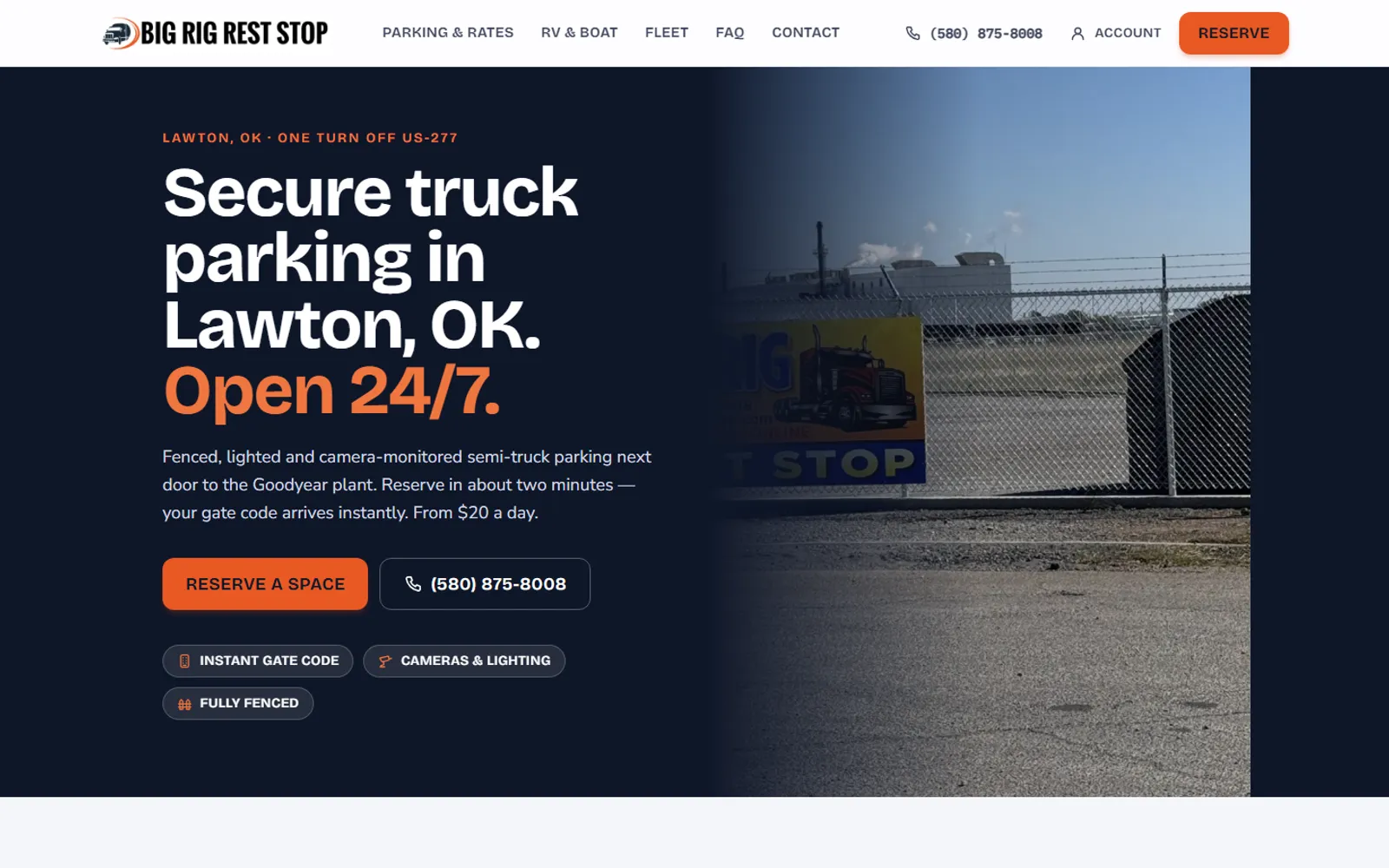 Big Rig Rest Stop website